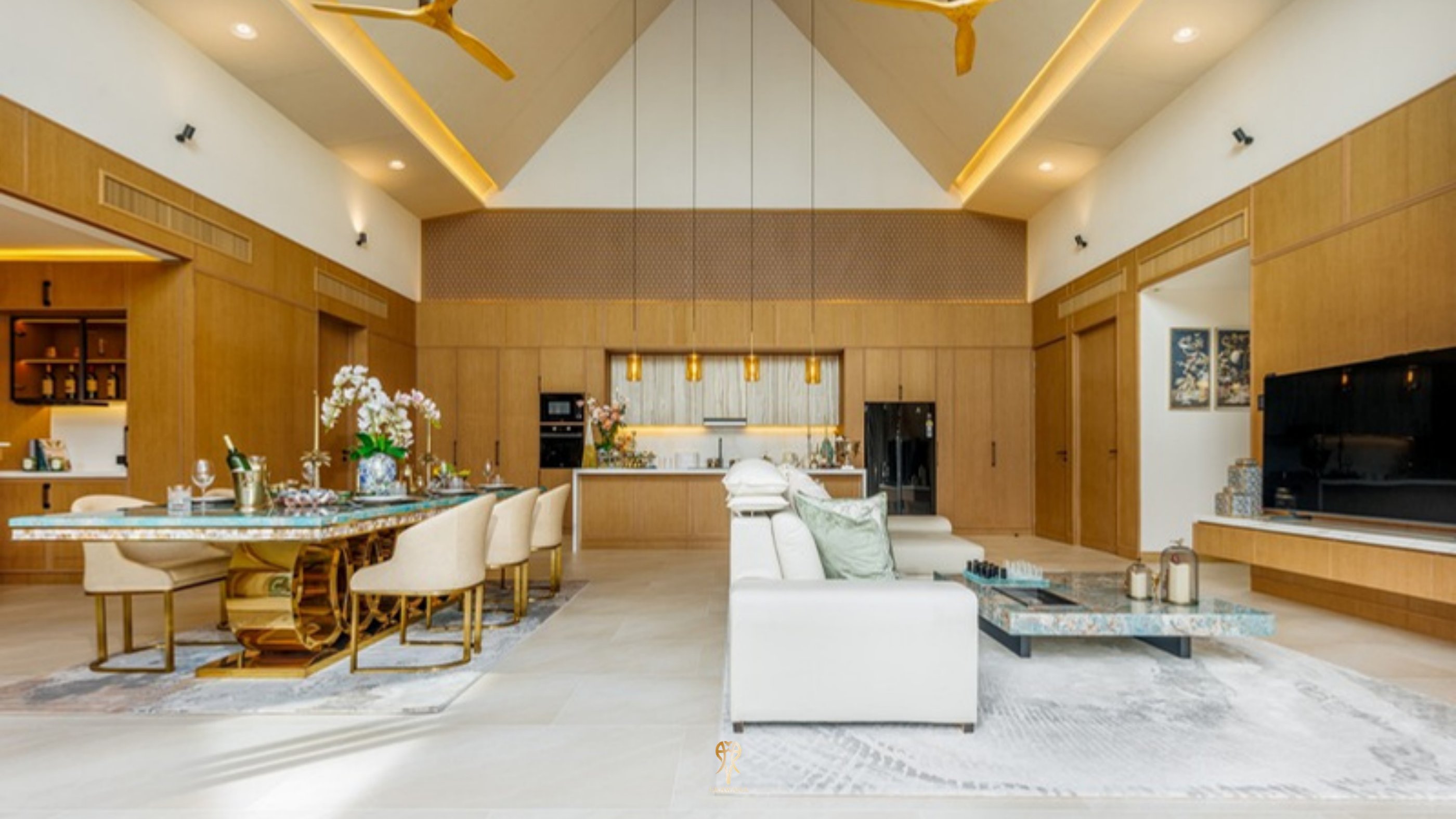 Living and dining area of an Erawana Grand villa